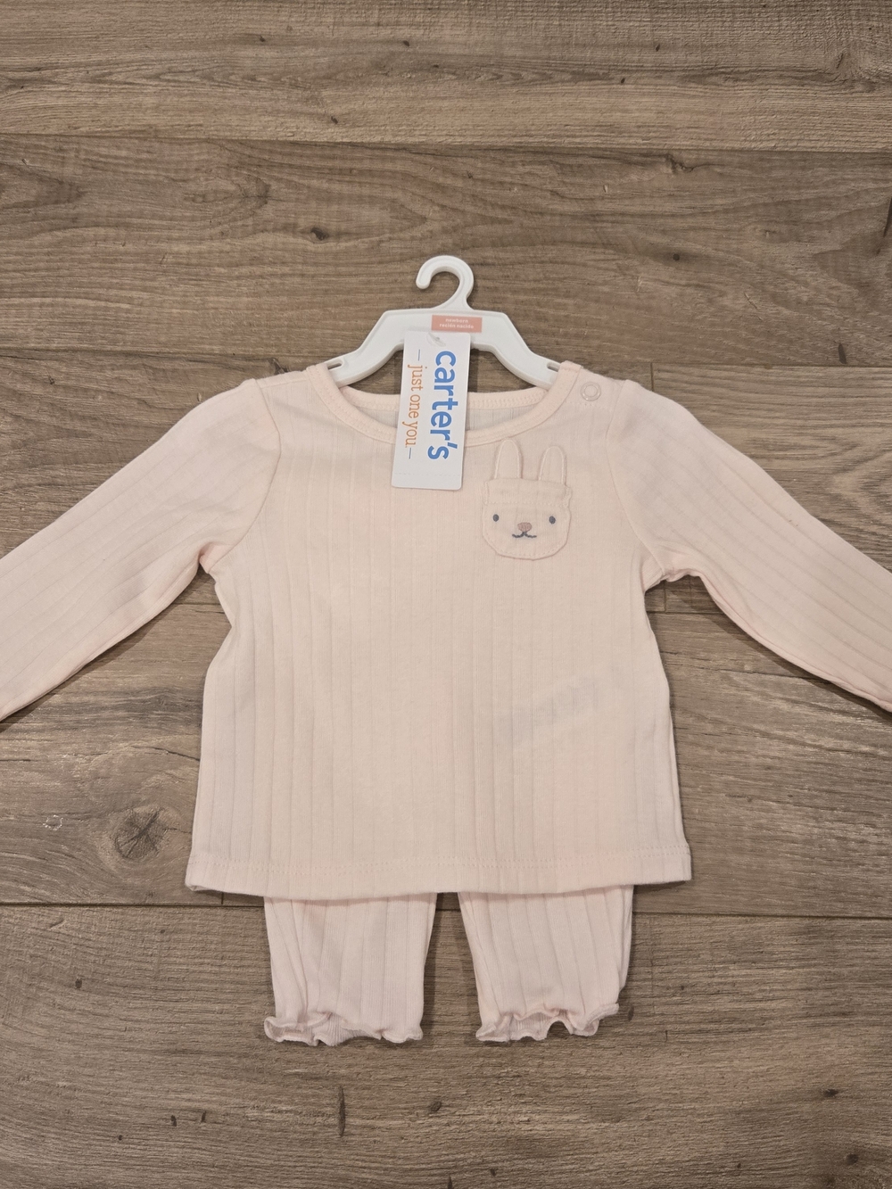 NEW Carter’s 2pc Bunny Pocket Ribbed Set - Pink Multi Sizes (NB & 3M) - Picture 8 of 12